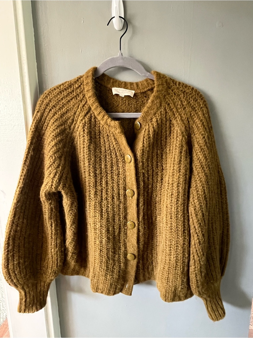 Sezane Emile Cardigan Olive Green - Picture 3 of 6
